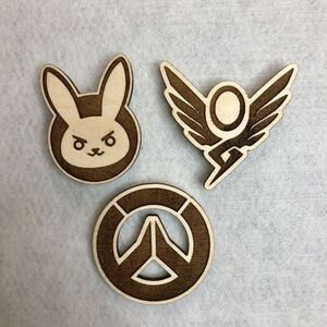 3 Pack Overwatch Dva Mercy Logo Magnets